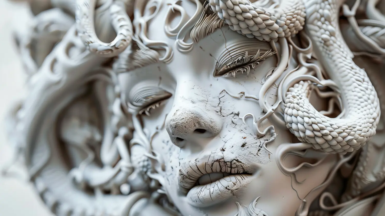 Cosmopolitan Aesthetics Hannover und Braunschweig - Eine Statue des Kopfes der Medusa, der schönen Gorgone in der griechischen Mythologie